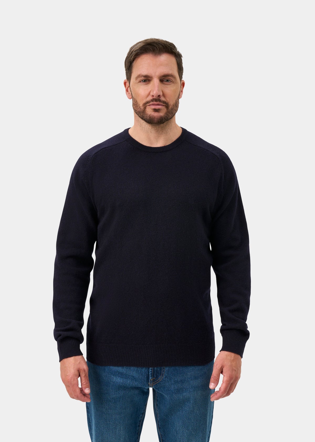 Dorset Lambswool Crew Neck Jumper In Navy - Classic Fit