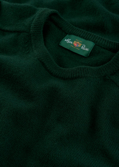 Men's Lambswool Crew Neck Jumper in Tartan Green