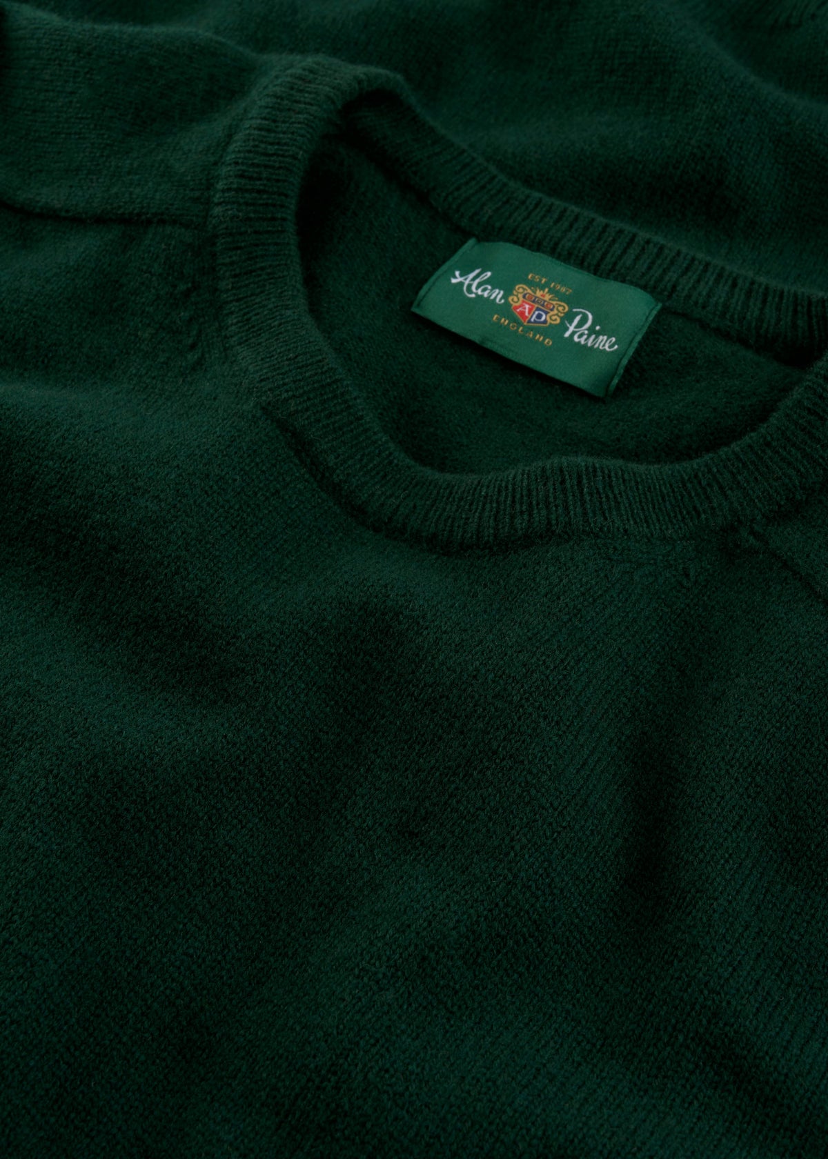 Men's Lambswool Crew Neck Jumper in Tartan Green