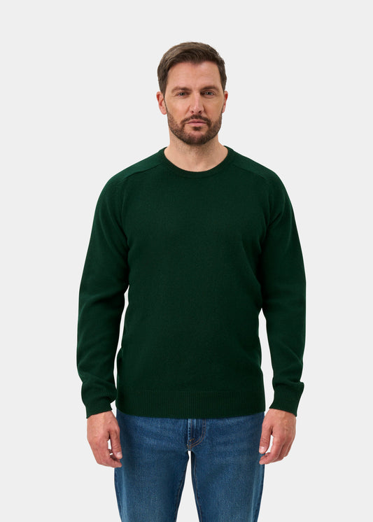 Dorset Men's Lambswool Jumper in Tartan Green - Classic Fit