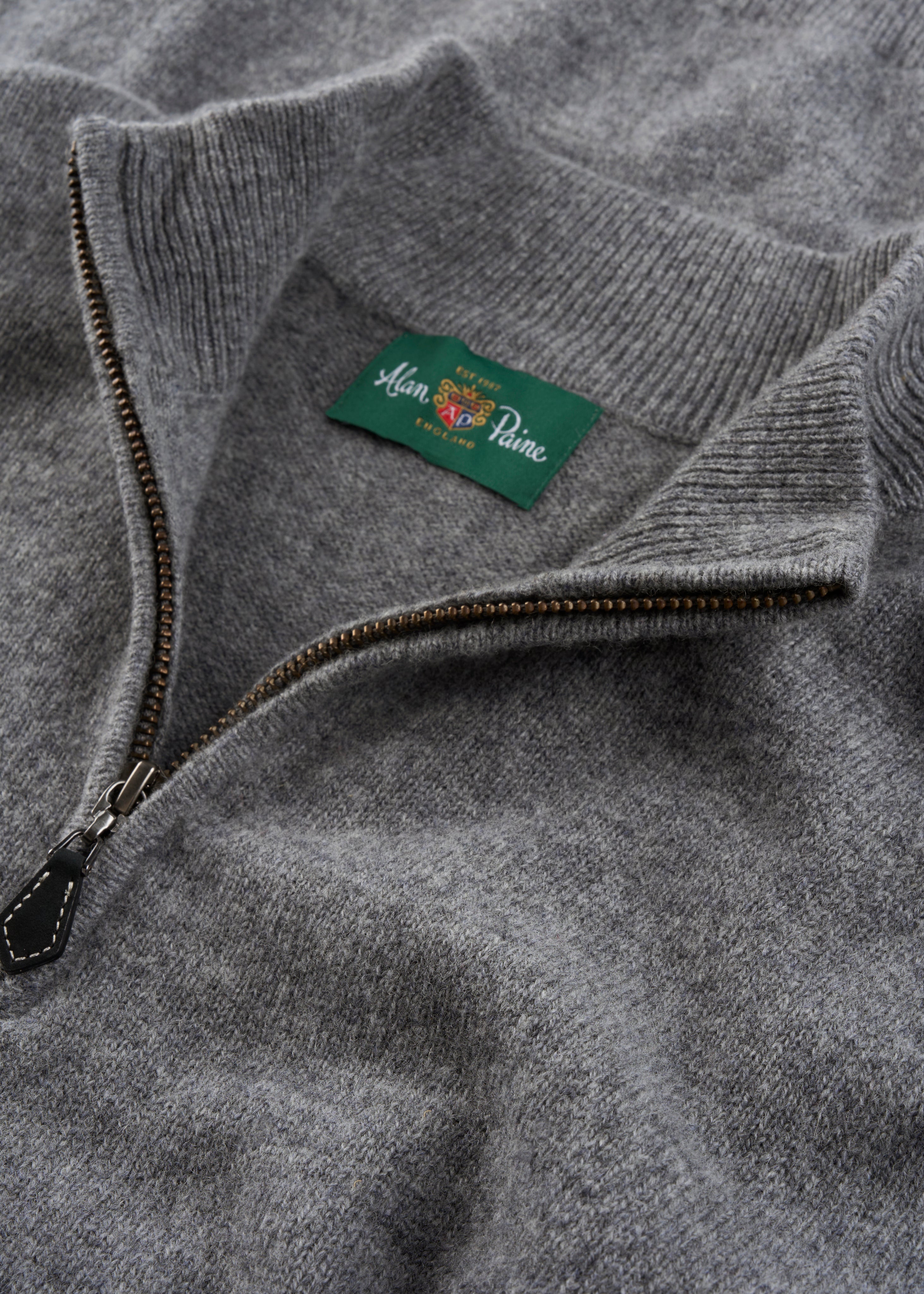 Sutherland Lambswool 1/4 Zip Jumper in Grey Mix – Alan Paine