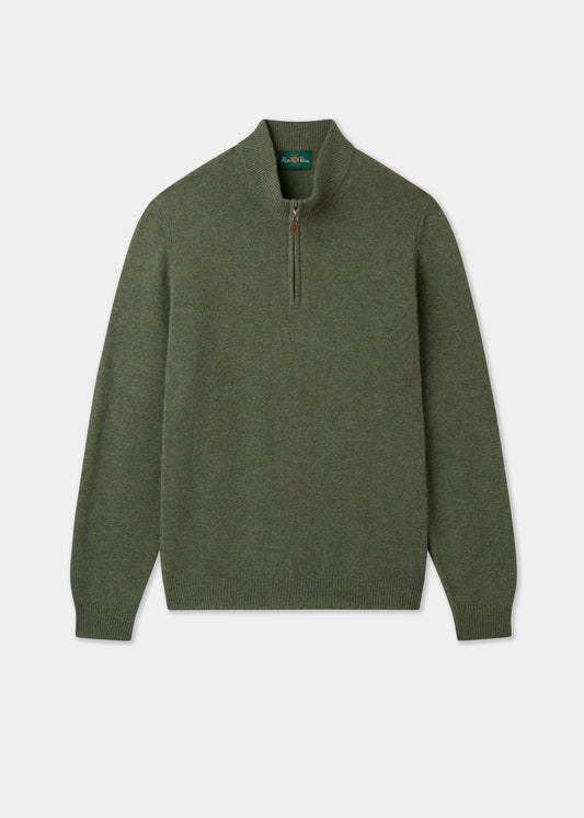 Men's Lambswool Quarter Zip Neck Jumper in Landscape