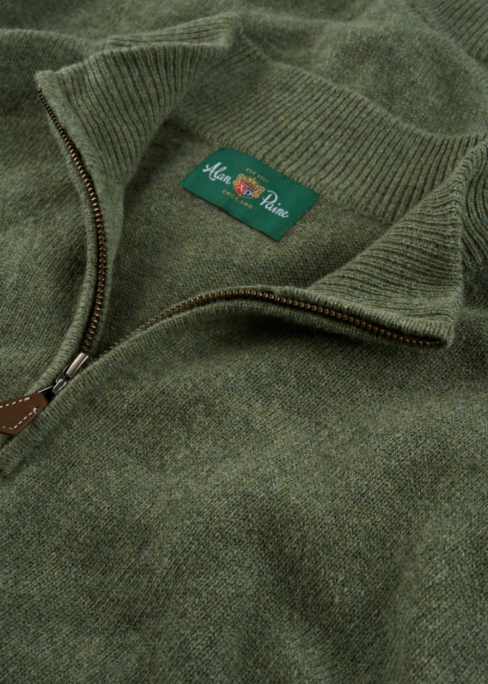 Men's Lambswool Quarter Zip Neck Jumper in Landscape