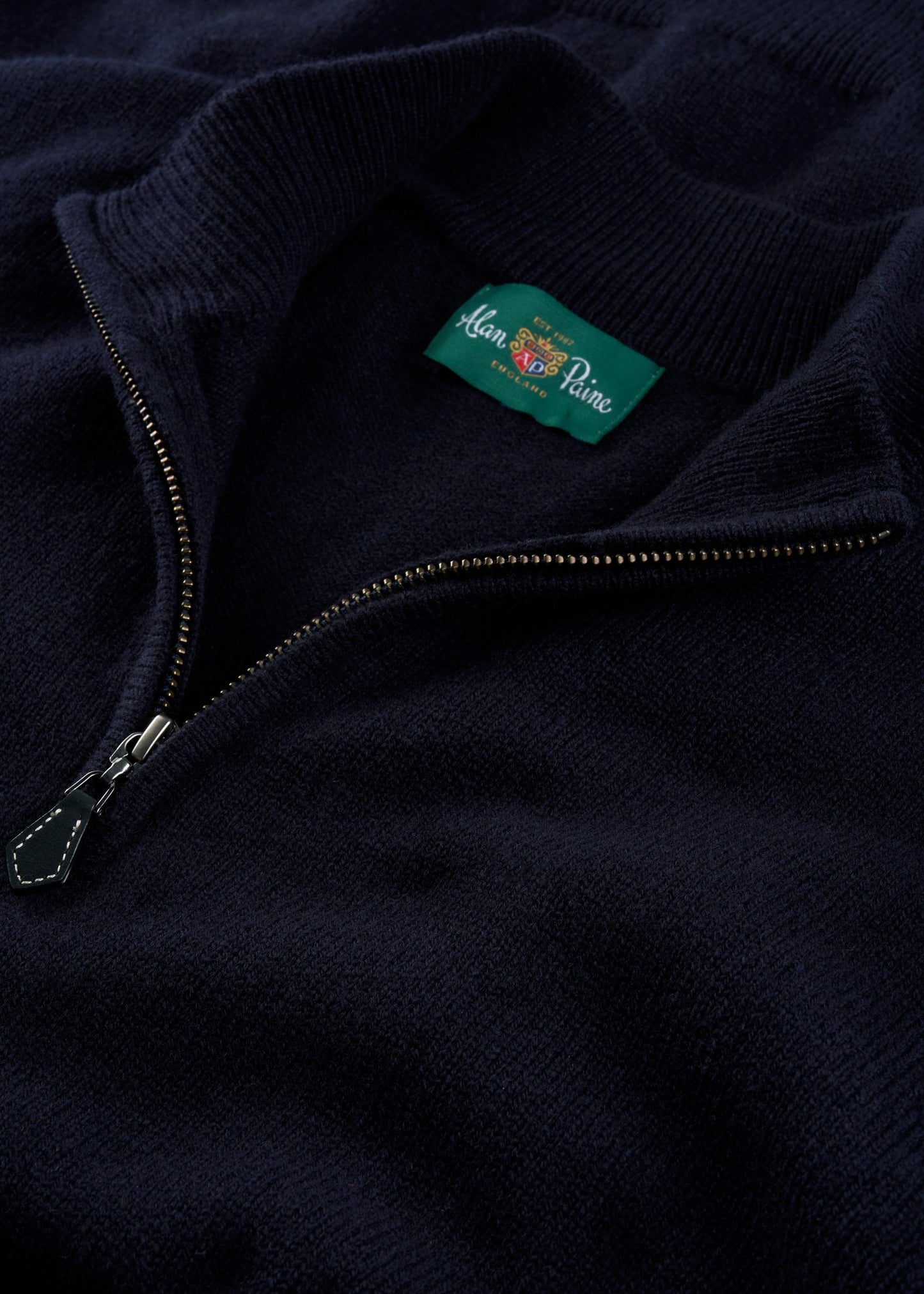 Men's Lambswool Quarter Zip Neck Jumper in Navy