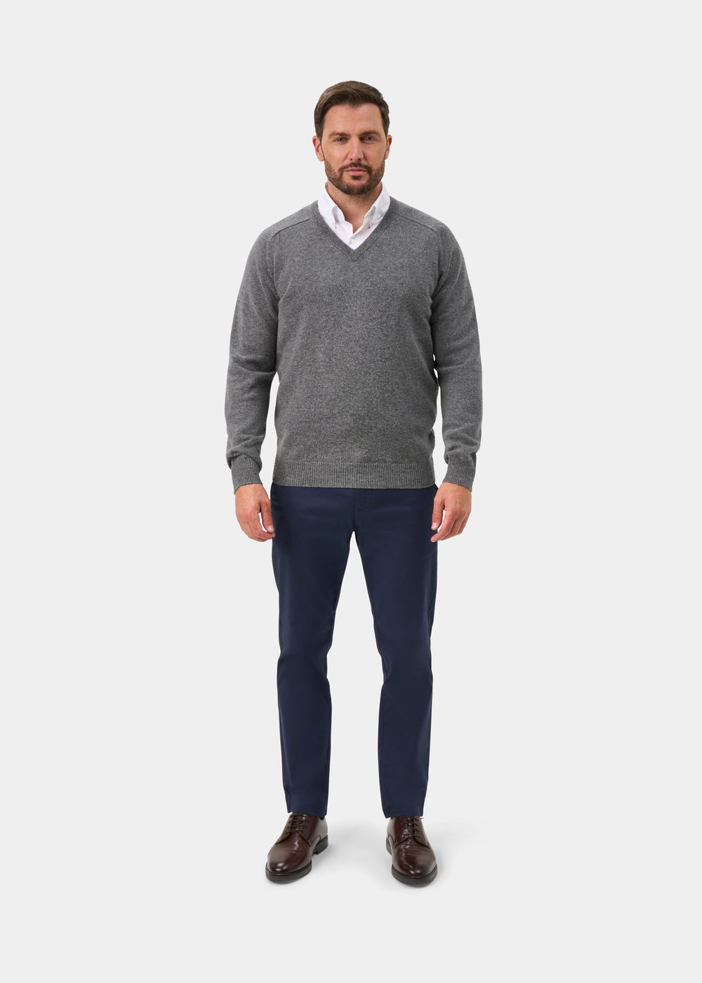 Kilsyth Men's Lambswool Jumper in Grey Mix Jumper - Regular Fit