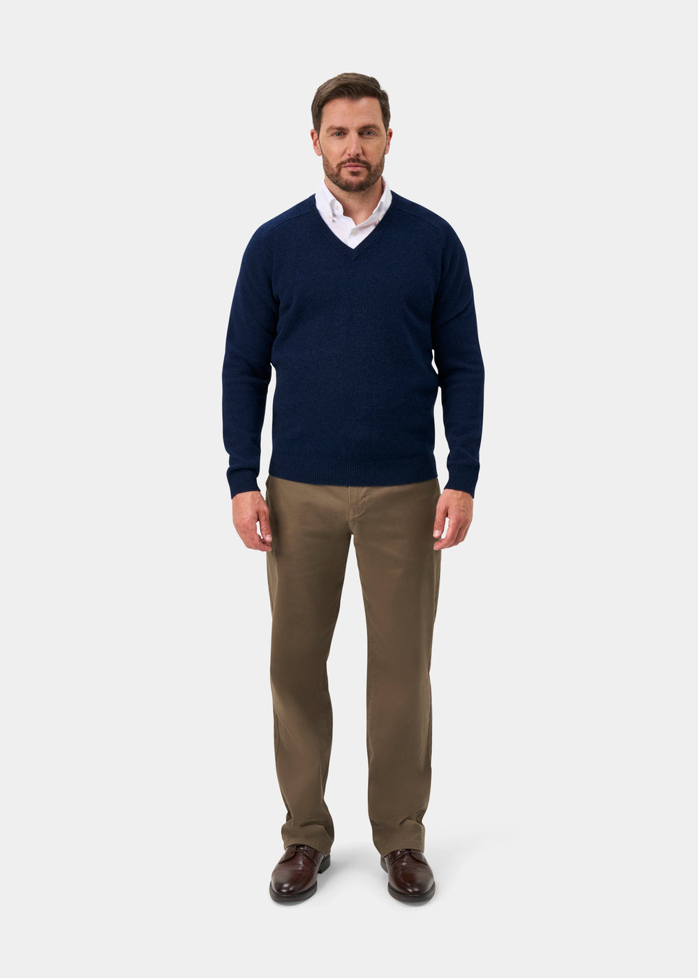 Kilsyth Men's Lambswool Jumper in Indigo - Regular Fit