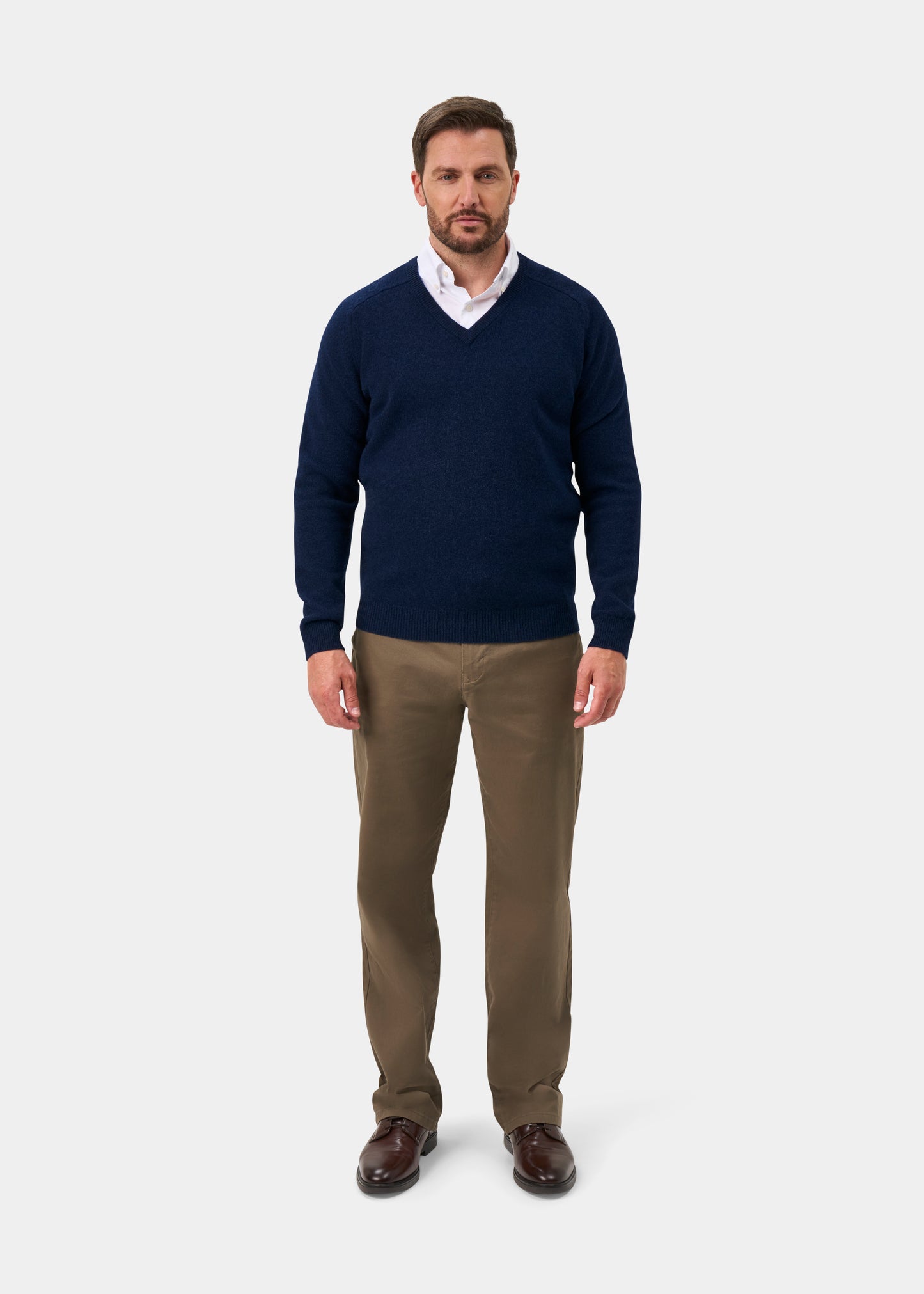 Kilsyth Men's Lambswool Jumper in Indigo - Regular Fit