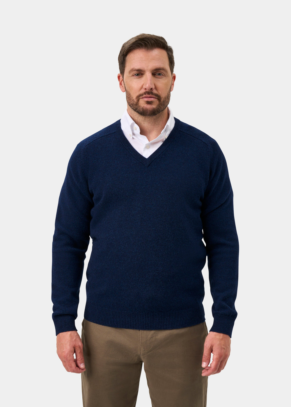 Kilsyth Men's Lambswool Jumper in Indigo - Regular Fit