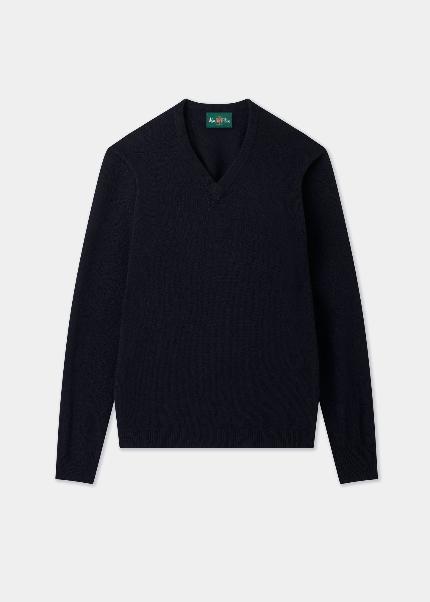 Men's Lambswool Vee Neck Jumper in Navy