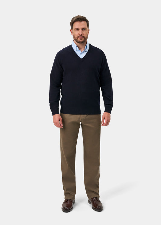 Hampshire Lambswool Jumper in Navy - Classic Fit