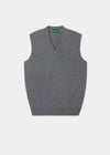 Men's Lambswool Slipover Vee Neck Jumper in Grey
