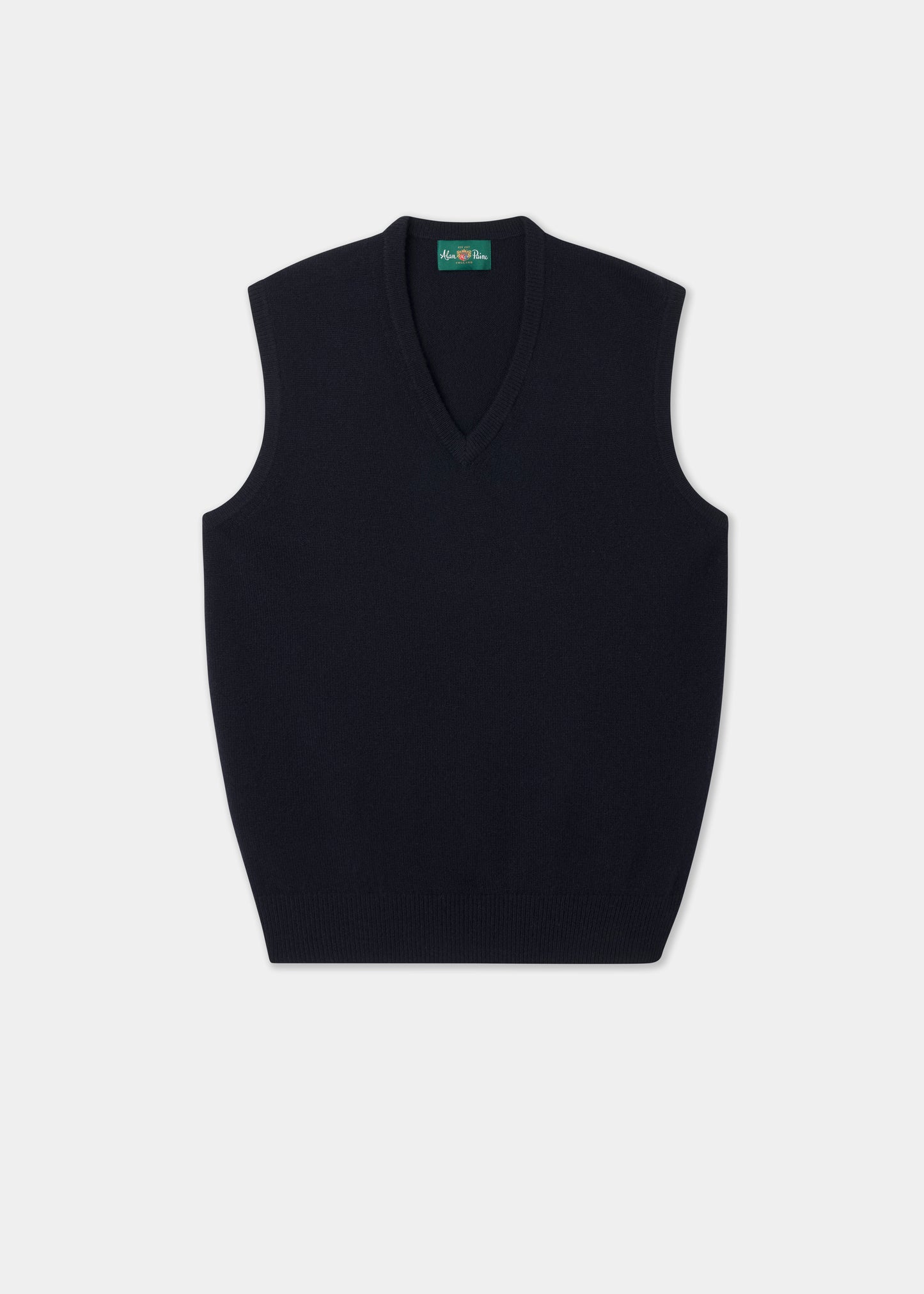 Men's Lambswool Slipover Vee Neck Jumper in Navy