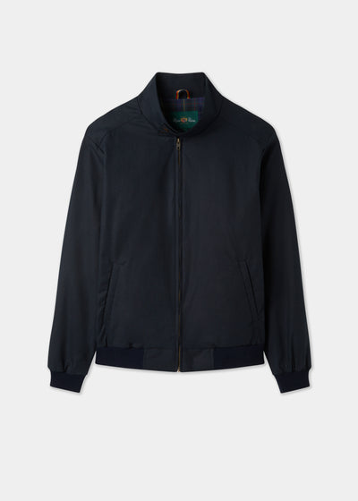 Men's Linen Cotton Bomber Jacket in Navy