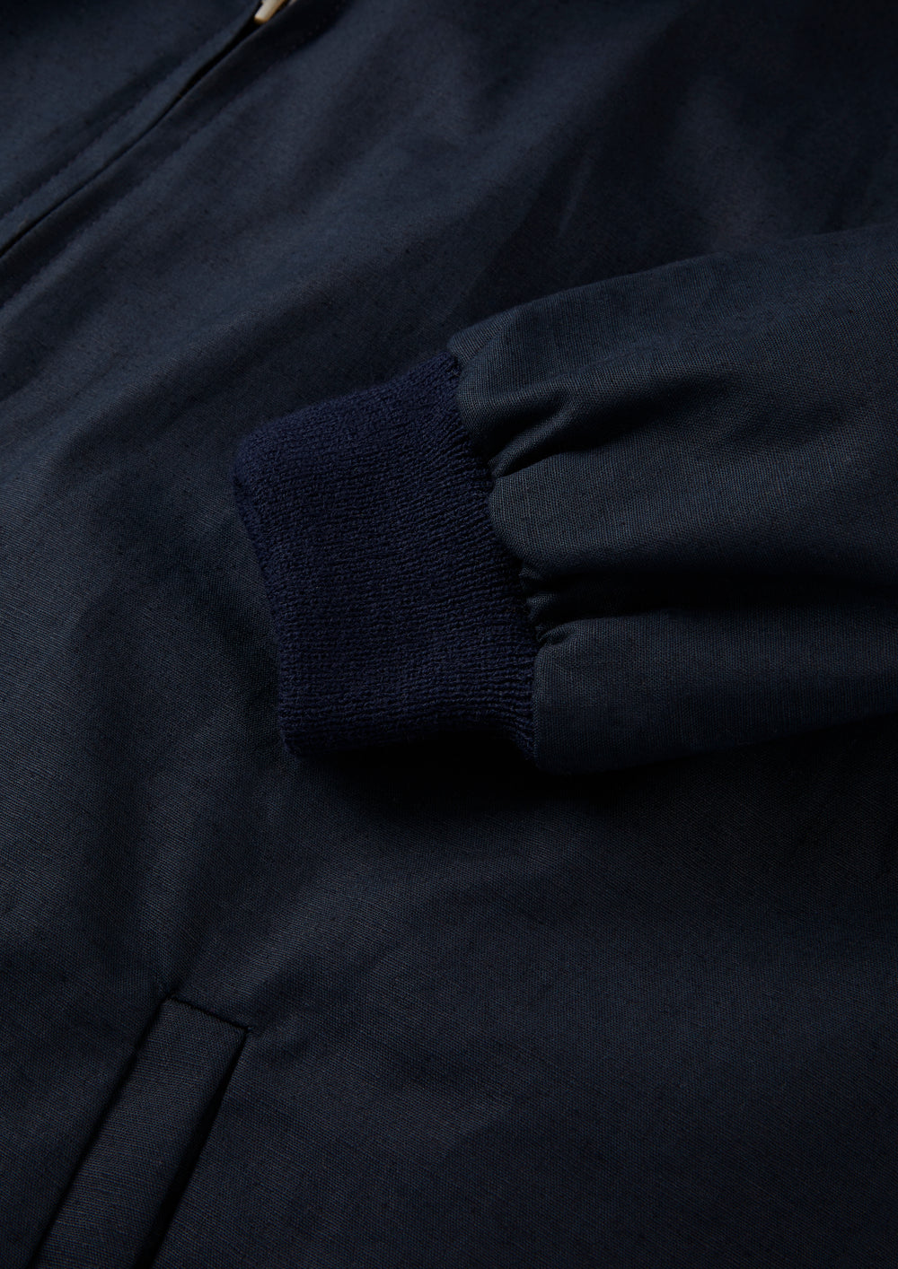 Men's Linen Cotton Bomber Jacket in Navy