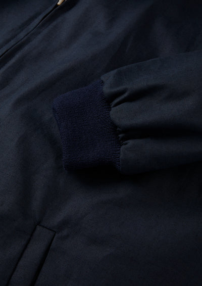 Men's Linen Cotton Bomber Jacket in Navy