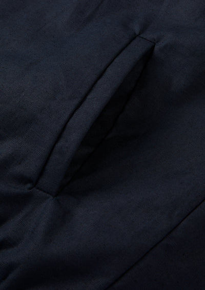 Men's Linen Cotton Bomber Jacket in Navy