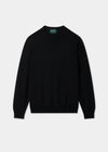 Men's Merino Wool Crew Neck Jumper in Black