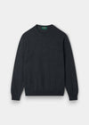 Men's Merino Wool Crew Neck Jumper in Charcoal