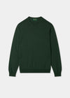 Men's Merino Wool Crew Neck Jumper in Hunter Green