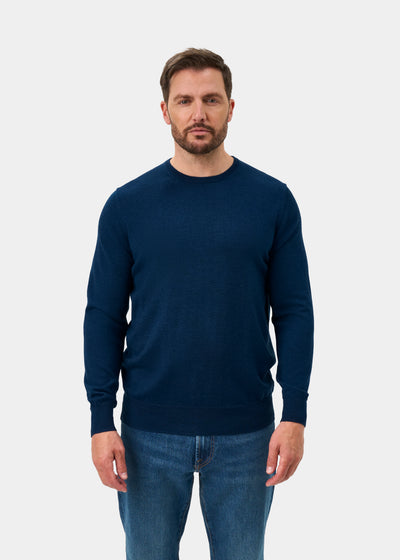 Radstone Men's Merino Wool Jumper in Indigo - Regular Fit