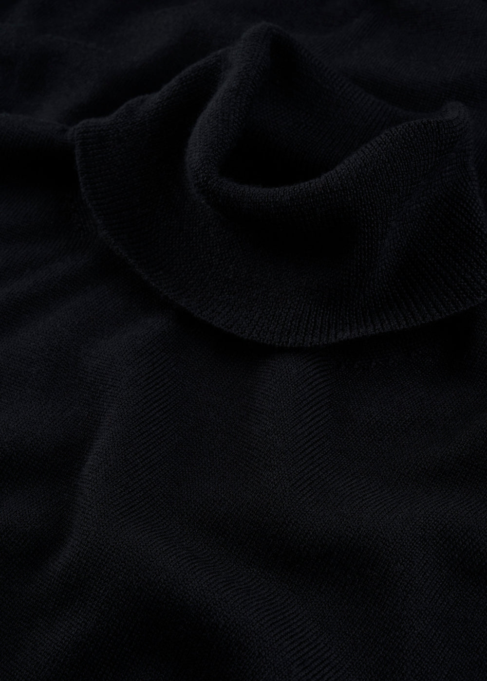 Men's Merino Wool Roll Neck Jumper in Black