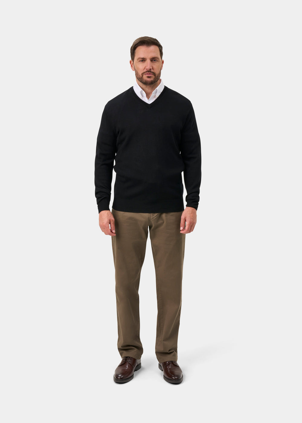 Millbreck Men's Merino Wool Jumper in Black - Regular Fit
