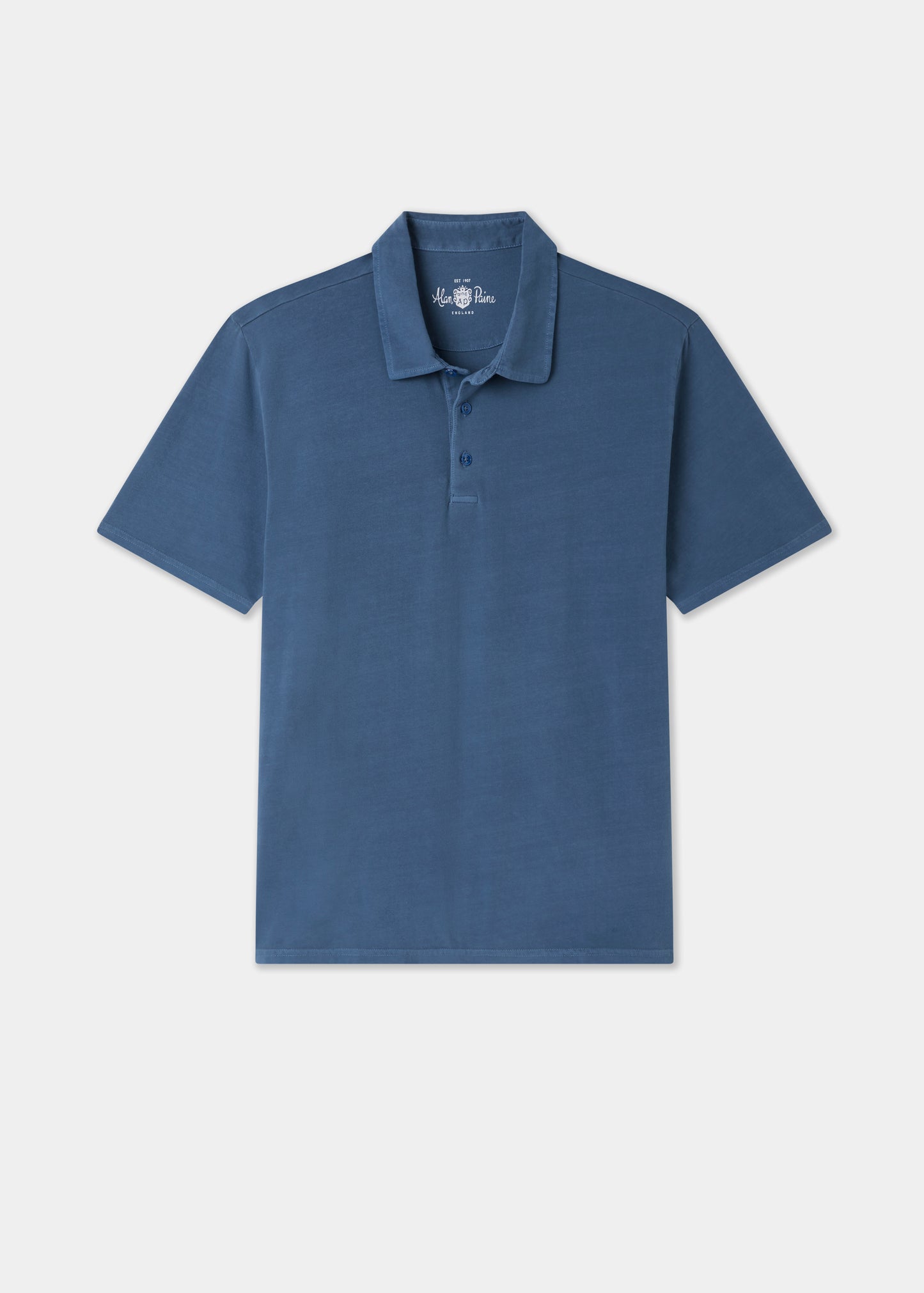 Men's Pique Cotton Polo Shirt in Blue