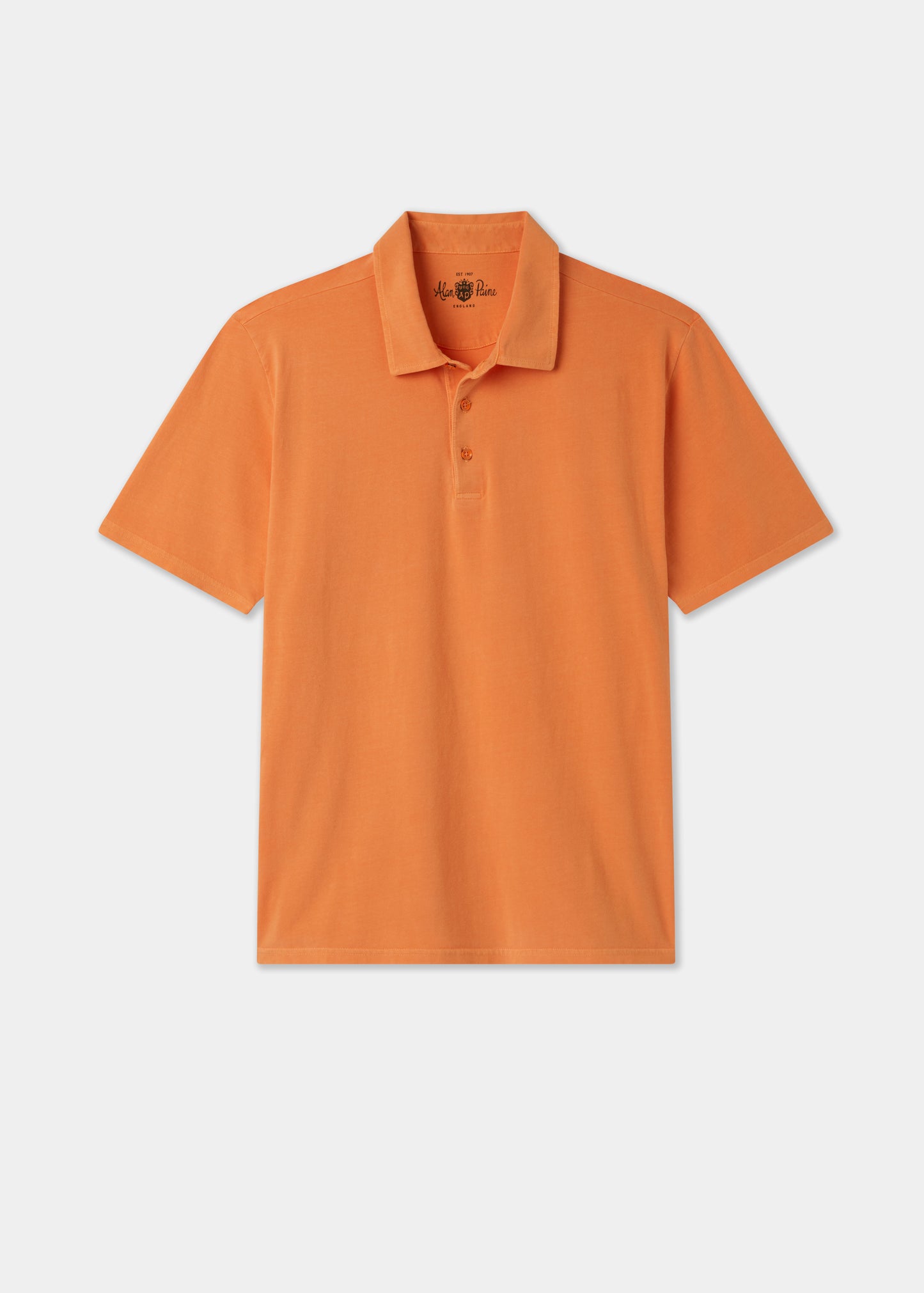 Men's Pique Cotton Polo Shirt in Orange