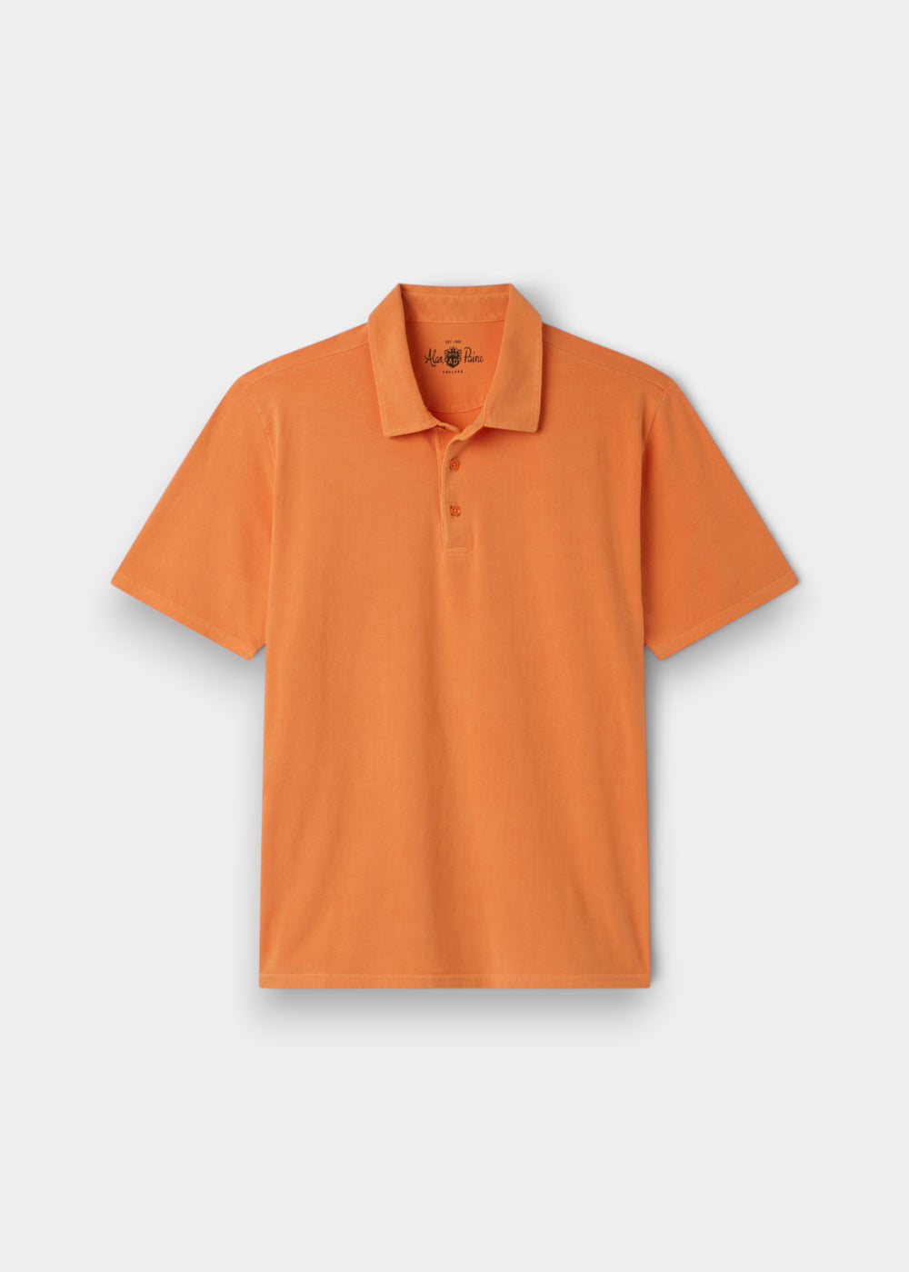 Tutbury Cotton Faded Dye Polo Shirt In Orange - Regular Fit