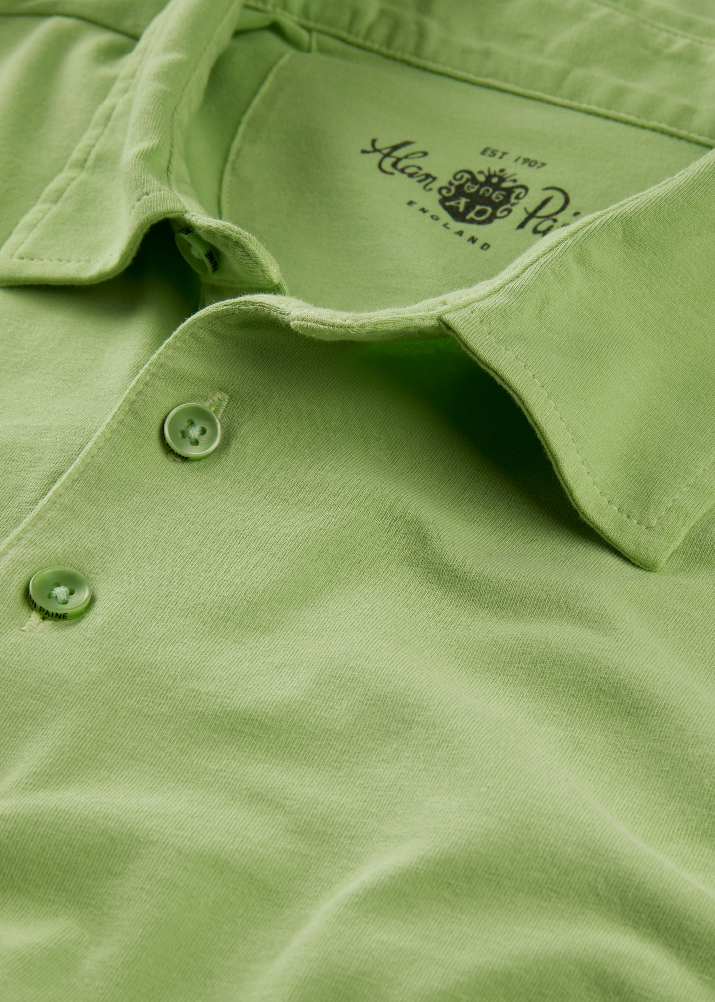 Men's Pique Cotton Polo Shirt in Green