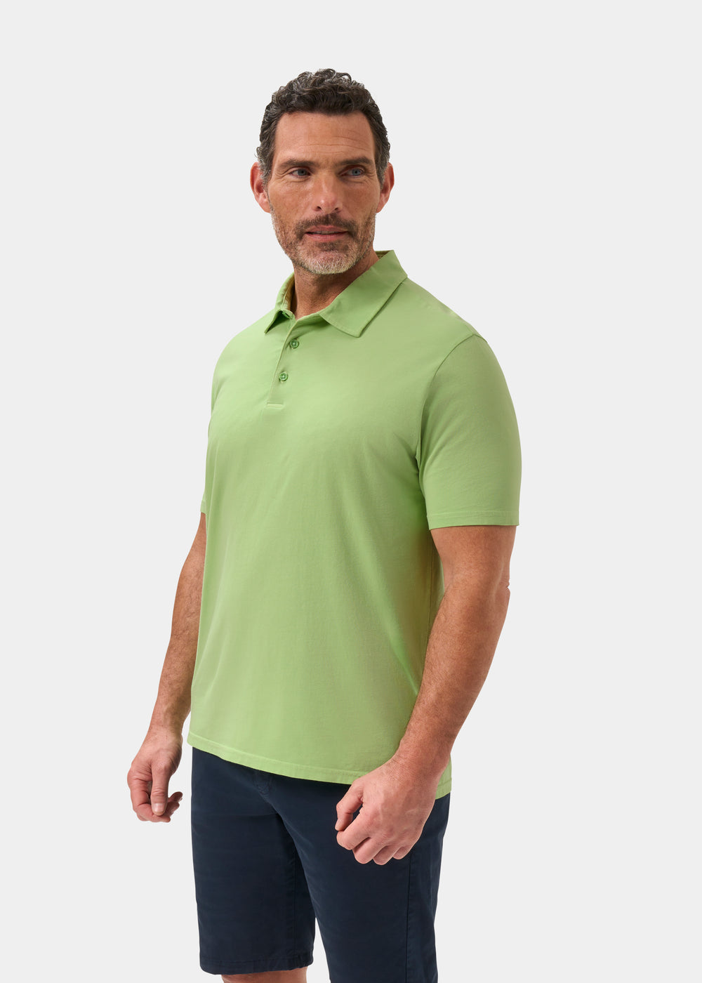 Men's Pique Cotton Polo Shirt in Green