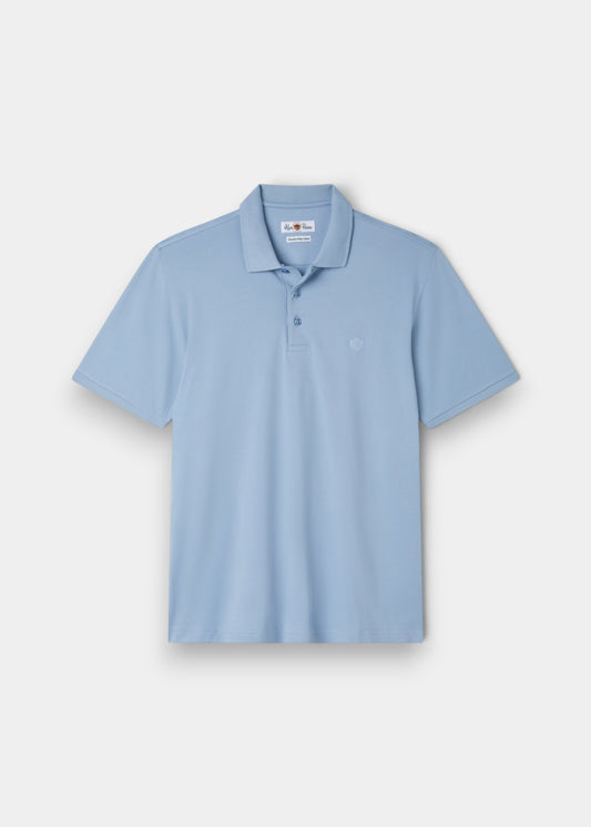 Fritton Pique Polo Shirt In Light Blue