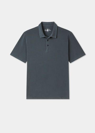 Men's Pique Cotton Polo Shirt in Navy