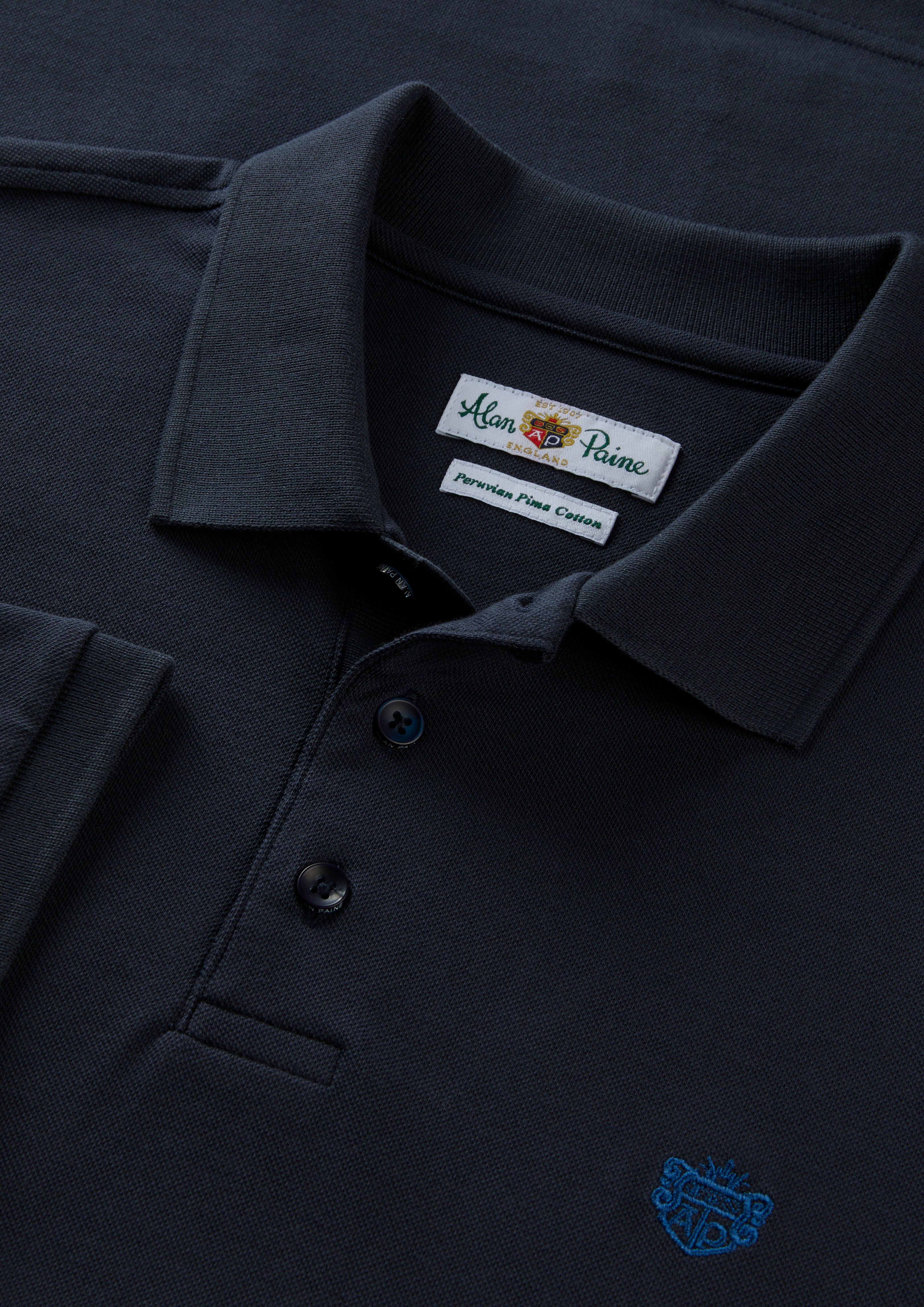 Men's Pique Polo Shirt In Navy | Men's Polo Shirts – Alan Paine