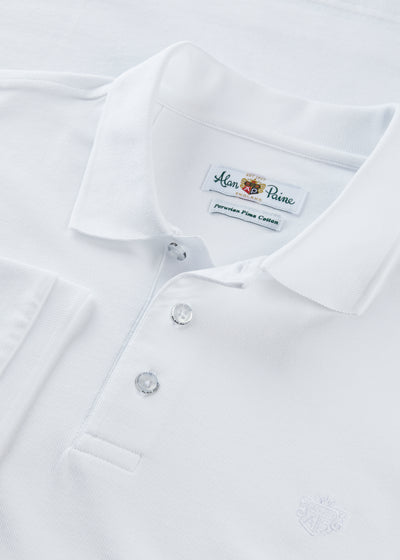 Men's Pique Cotton Polo Shirt in White