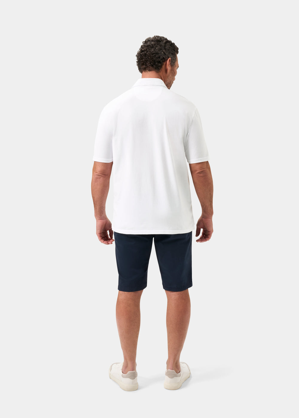 Men's Pique Cotton Polo Shirt in White
