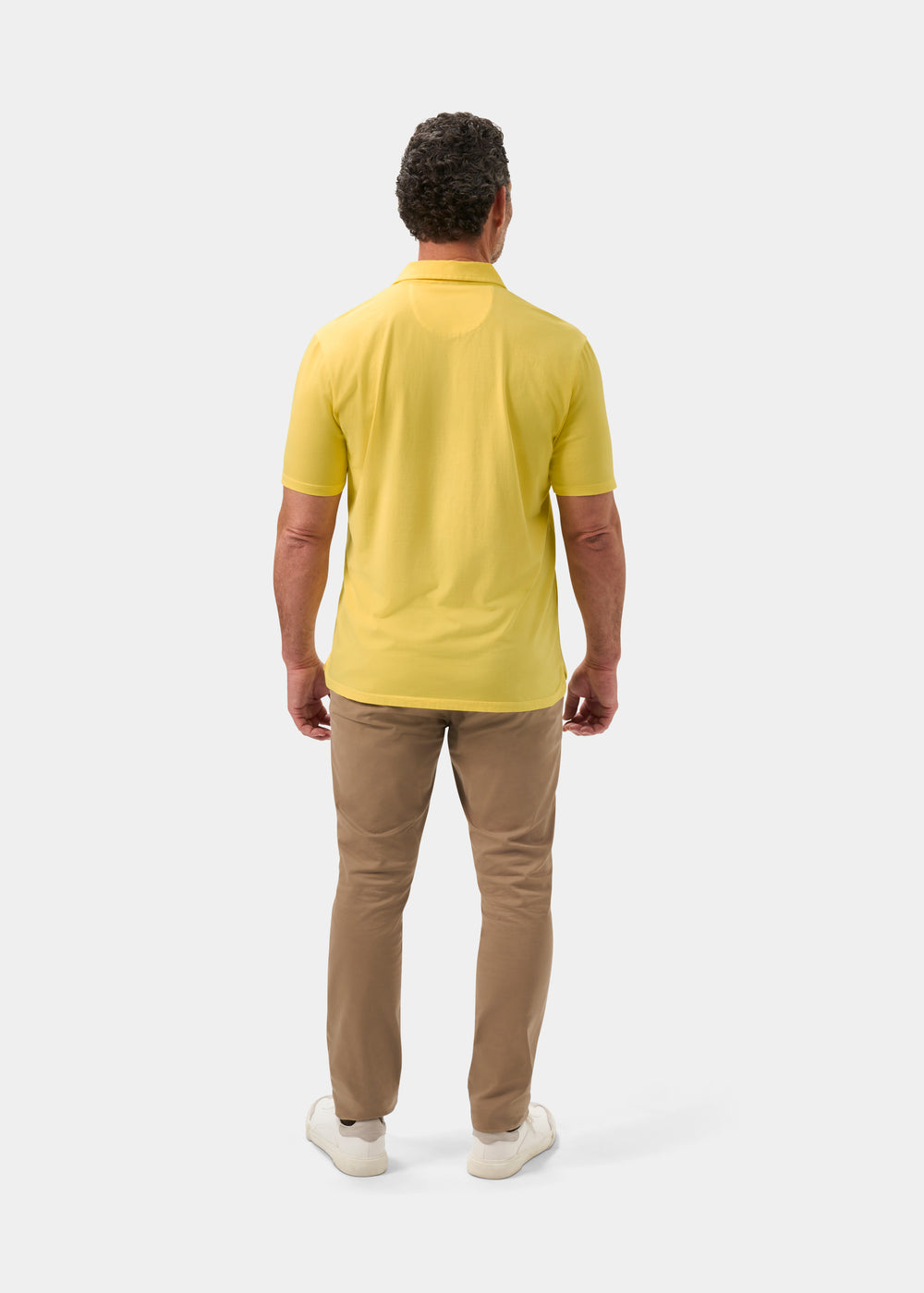 Men's Pique Cotton Polo Shirt in Yellow