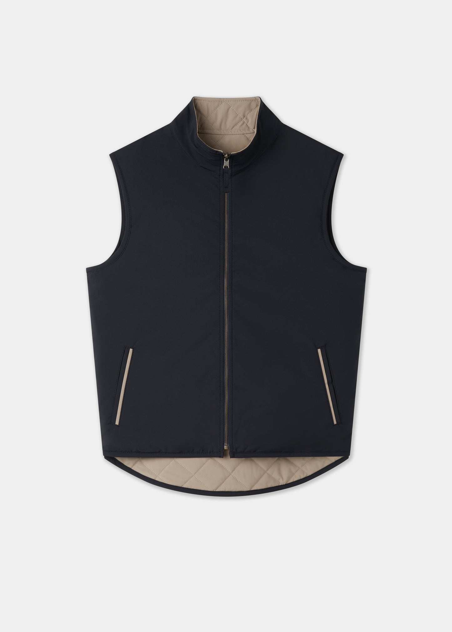 Men's Polyester Reversible Gilet in Navy and Beige