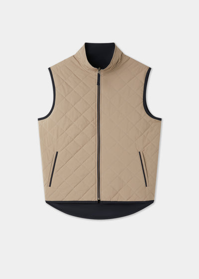 Men's Polyester Reversible Gilet in Navy and Beige