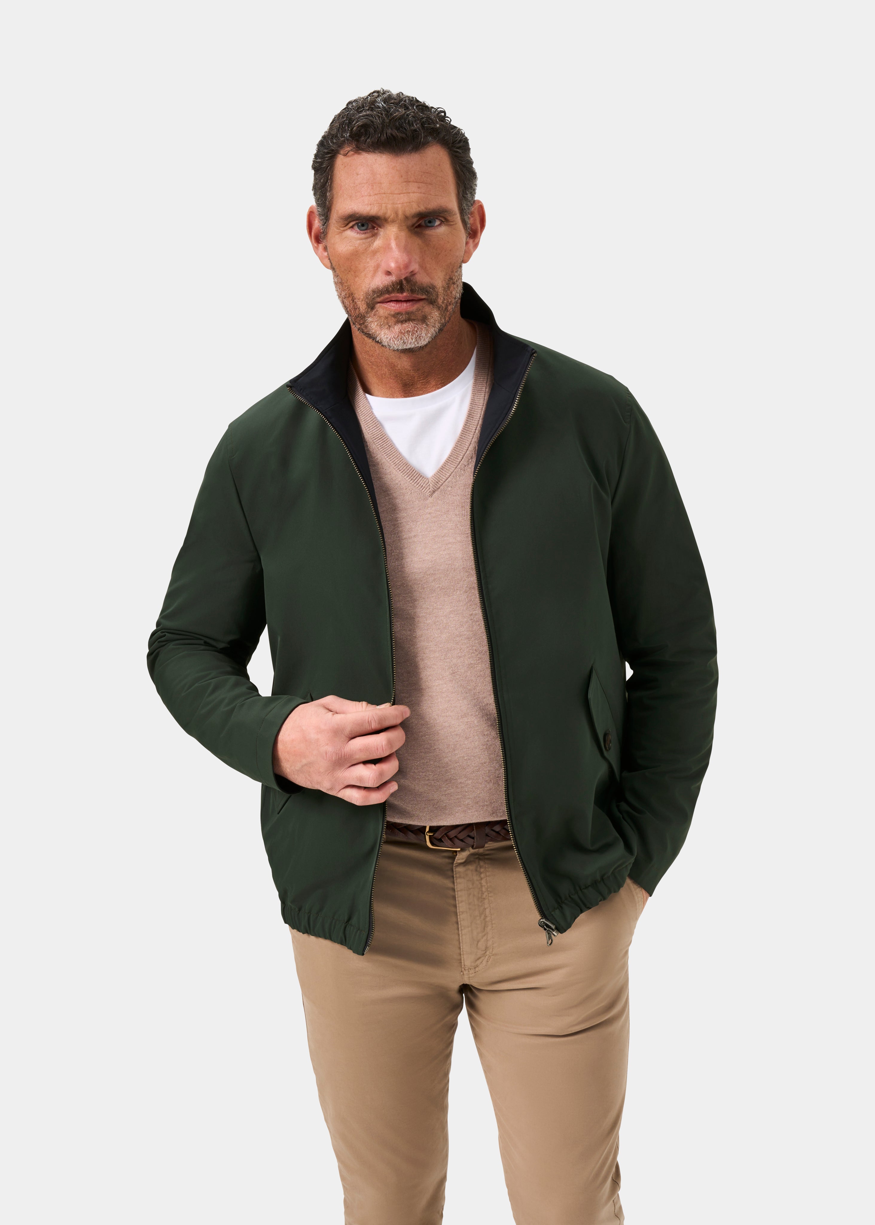 Lakeward Men's Reversible Bomber Jacket In Green and Navy | AP