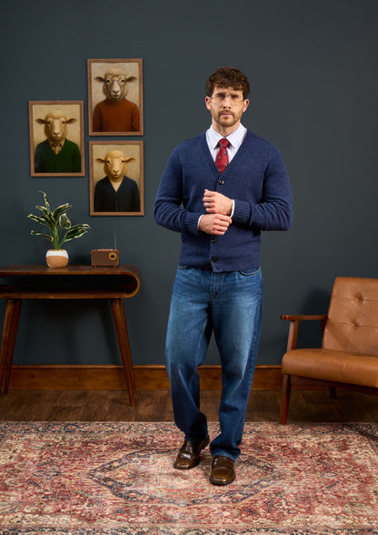 Mens-Shetland-Wool-Cardigan-Blue