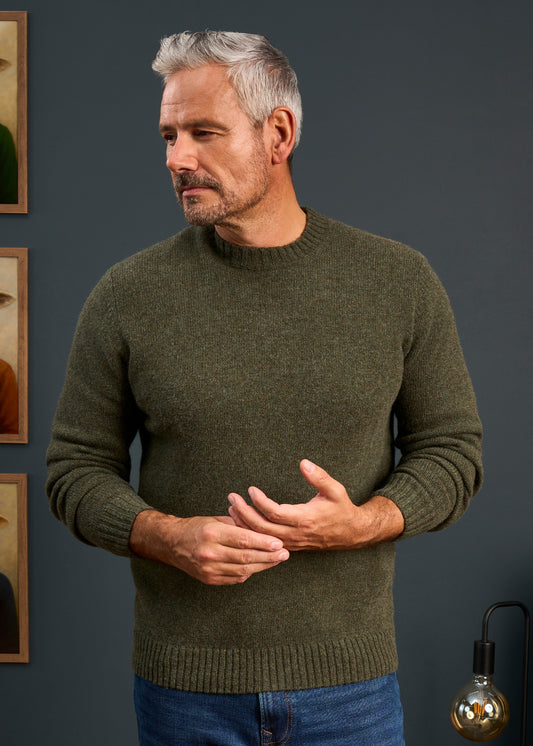 Mens-Shetland-Wool-Jumper-Green