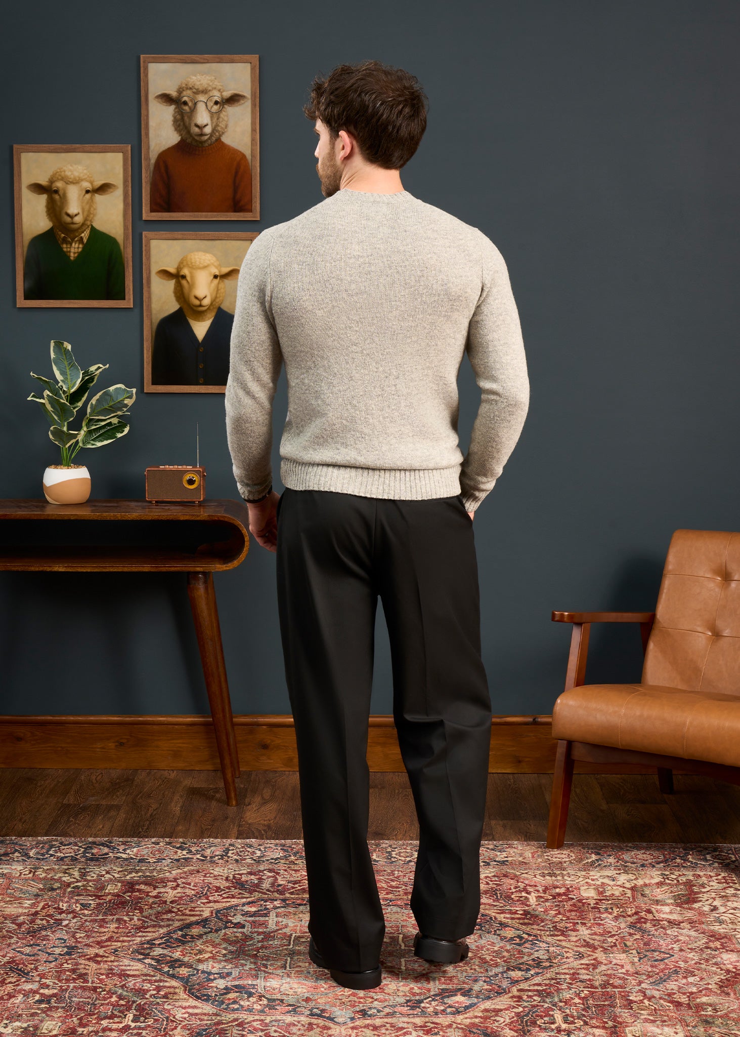 Mens-Shetland-Wool-Jumper-In-Silver