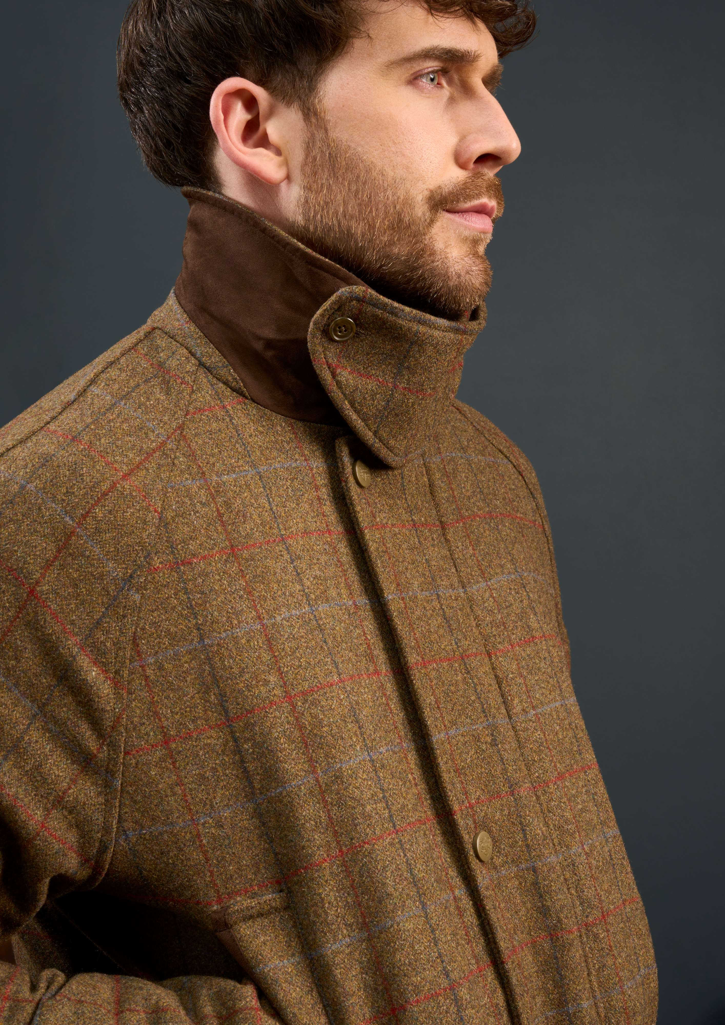 Surrey Waterproof Tweed Coat In Hawkswood – Alan Paine