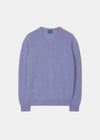 Men's Lambswool Vee Neck Jumper in Water Iris - Regular Fit