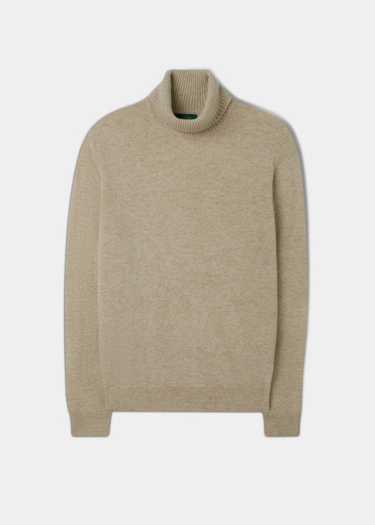 Petersham Men's Geelong Wool Roll Neck In Irish Cream