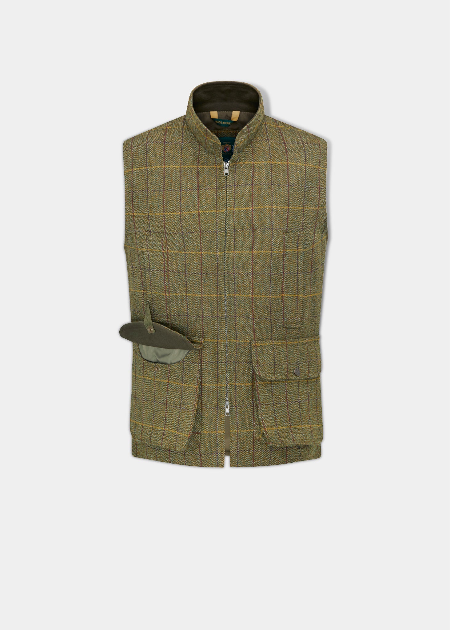 Rutland Men s Beating Waistcoat In Green Ash Alan Paine UK