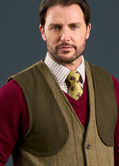Rutland Men's Tweed Shooting Waistcoat In Oakley