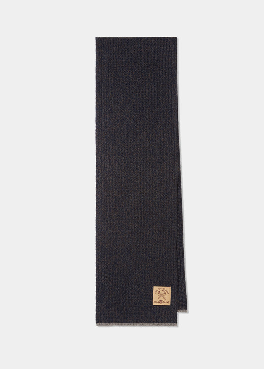 Welby Half Cardi Stitch Long Scarf In Charcoal Mix