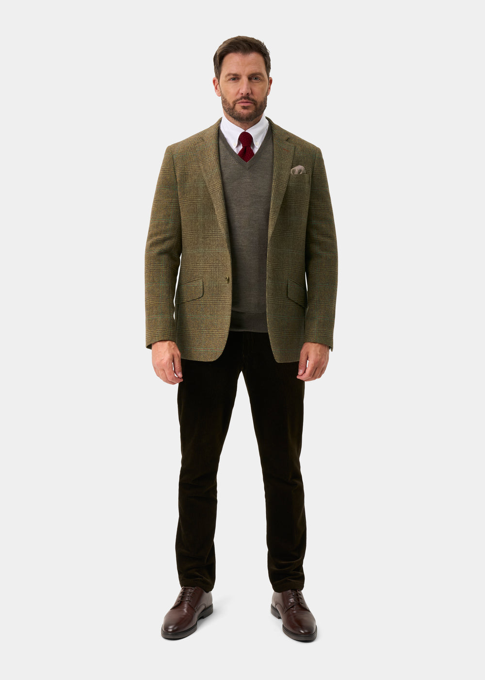 Surrey Men's Tweed Water Repellent Lined Blazer in Marsh  -  Regular Fit